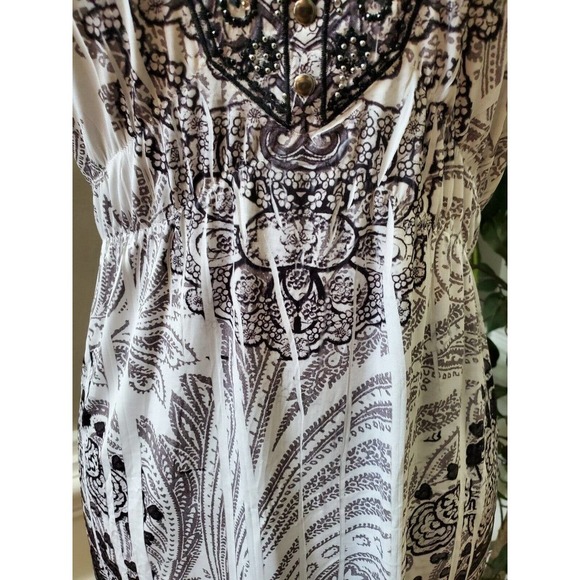 One World Women's Gray Polyester Sweetheart Neck Sleeveless Casual Top Blouse XL - Picture 4 of 13